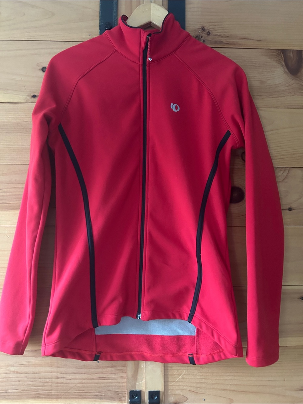 Pearl Izumi Women’s Red Full Zip Fleece Lined Cycling Jacket with Black Trim L